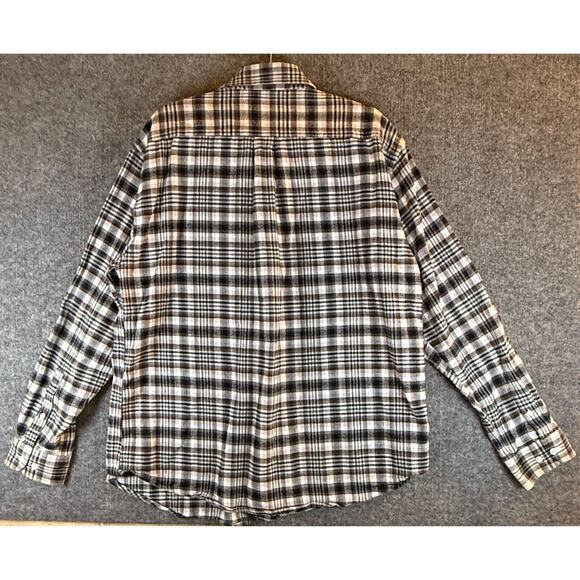 Properly Tied Traditional Flannel Men Black White Plaid Button Down Shirt XL - Picture 3 of 3